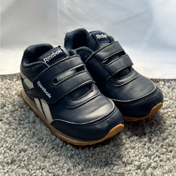 Reebok Blue Sneakers with Velcro Straps and Gum Soles Size 7 Infant - Picture 1 of 10